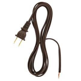 I Like That Lamp 8 Ft Brown Lamp Cord, Vinyl Covered Replacement Electrical Wire, DIY Repair for Table & Floor Lighting Fixtures, Polarized Molded Plug, UL Listed, 300 Volts, Safe in USA