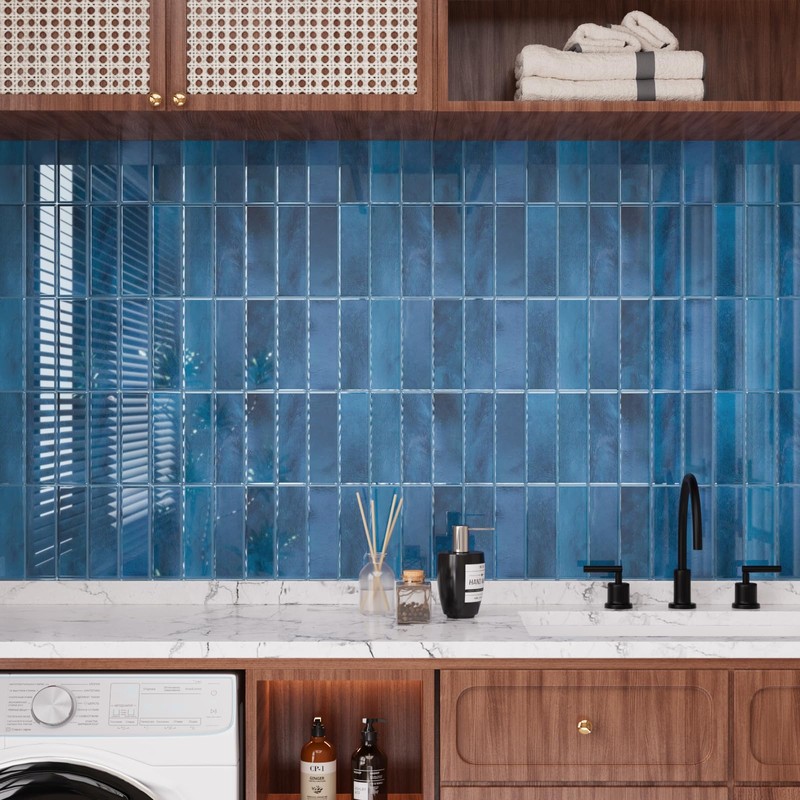 VaryPaper Sea Blue Peel and Stick Backsplash for Kitchen 10