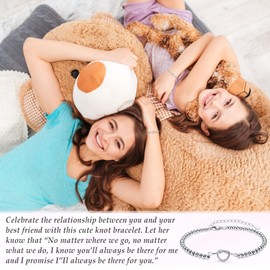 Friendship Gifts for Women, Gifts for Best Friend Forever Love Knot Heart BraceLet, Best Friend Friendship Birthday Gift Ideas for Female Friends Her BFF Bestie Presents on Christmas Graduation gifts