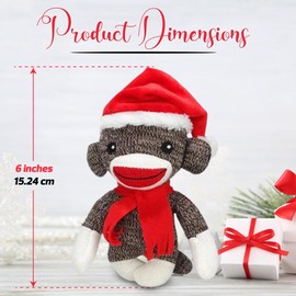 Plushland Realistic Stuffed Animal Toys Puppy Monkey 6 Inches, Holiday Plush Figures for Kids, Babies to Play with (New Gray)