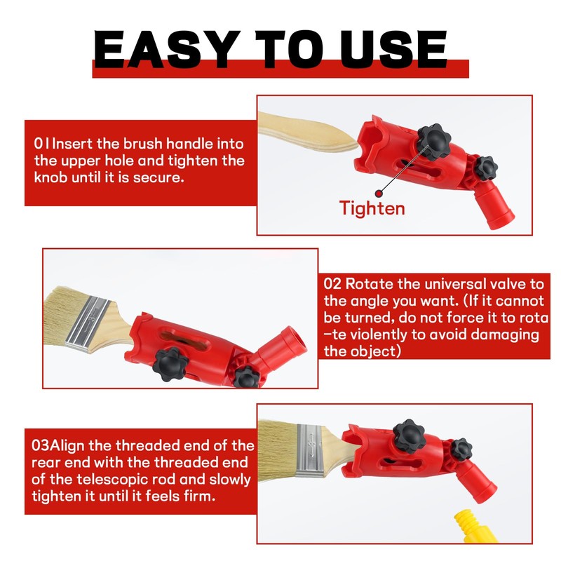 Guegine Multiangle Paint Brush Extender Holder, Extendable Paint Brush Kit,