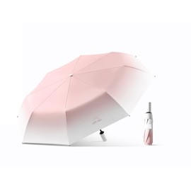 erised's bifrost Gradient Color Compact Travel Folding Automatic Umbrella Portable Parasol Auto Open Close/UV Protection/8 Ribs/Lightweight/Sun Rain/Backpack/Women Kids