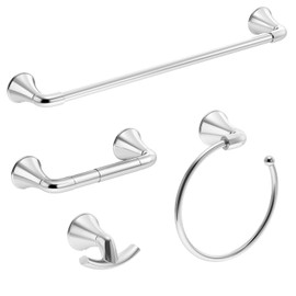 Symmons 55AC4BUNDLE Elm 4-Piece Wall-Mounted Bathroom Hardware Set in Polished Chrome