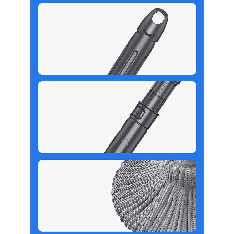 Self Wringing Twist Mop Stainless Steel Fiber Rope Easy Squeeze