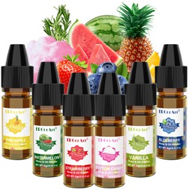 Food Flavoring Oil - Concentrated Candy Flavors, 6 Liquid Lip Gloss Flavoring Oil, Cotton Candy Pineapple Flavor Oil for Baking, Cooking, Drinks, Water & Oil Soluble - 0.25 Fl Oz