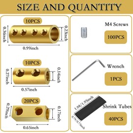 40pcs 6, 8, 10 AWG Wire Connectors, Quick Wiring Connection Terminal, Circuit Connector Wire Connector with 100 Screws, 40 Heat Shrink Tube & Wrench, for Household appliances and The Power Industry.