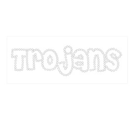Trojans Rhinestone Iron on Hotfix Transfer Bling - Ready to Press, Great for clothing, tote bags and much more!