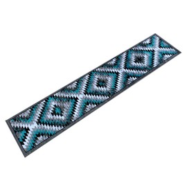 Masada Rugs, Stephanie Collection Area Rug Southwest Native American Distressed Design 1106 Turquoise Grey White Black (2 Feet 4 Inch X 11 Feet) Runner