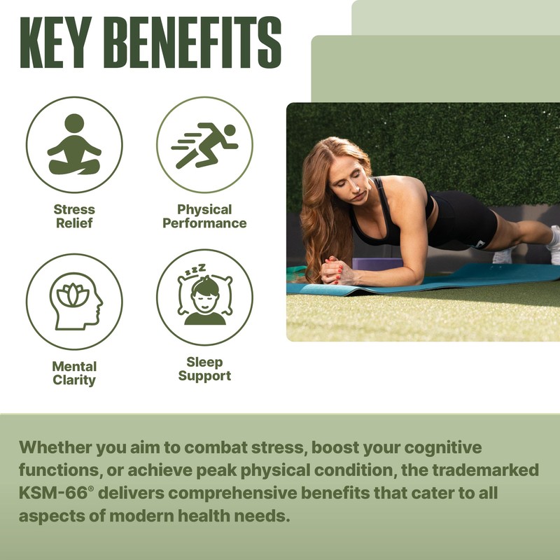 NutraBio Ashwagandha KSM-66 | Ashwagandha Herbal Supplement for Stress, Mood,