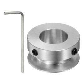 sourcing map Single Groove Pulley 16 mm Fixed Bore 30 mm Outer Diameter Aluminium Alloy with Hex Key for Drill 6 mm PU Round Belt