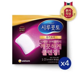 시루콧토 Sirukotto Fukitori Cotton Pads 32 Sheets 4 Pack