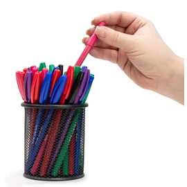 Eziglide Ballpoint Pink Pens, Pack of 50 Ballpoint Pens, Smooth Writing Action- Medium Point (1.0mm) Pink Coloured Pens Multipack, Ball Point Pens; Ideal for your Home, School & Office Stationery
