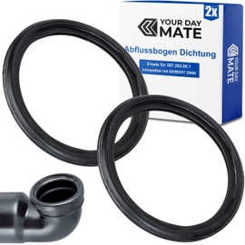 Drain Elbow Seal, Pack of 2, Replacement for 387.282.00.1, Compatible with Geberit DN90 Kombifix, Duofix Outlet Bend, Connection Wall Toilet Sleeve to 90 mm Socket, Lip Seal Diameter 104.5 x 83.7 x