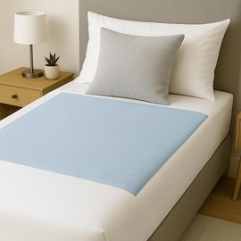 2 x Easy Care Solutions Washable Bed Pad No Tucks | 85x90 cm | Blue | 3L