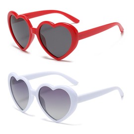 OZPYKAE Women Polarized Love Heart Sunglasses,Fashion Cute Heart Glasses Vintage Eyewear Sunglasses for Ladies