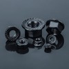 M10-1.5 Black Flange Nuts (25 pcs), 304 Stainless Steel 18/8,