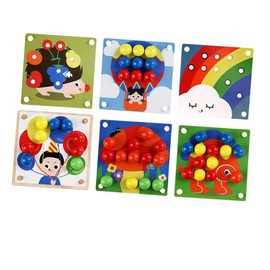 EXCEART 1 Set Mushroom Claw Puzzle, Color Matching Mosaic Pegboard Mosaic Pegboard Toy, Mushroom Peg Puzzle, Tangram Puzzle, Stacking Toy, Mushroom Puzzle Toy