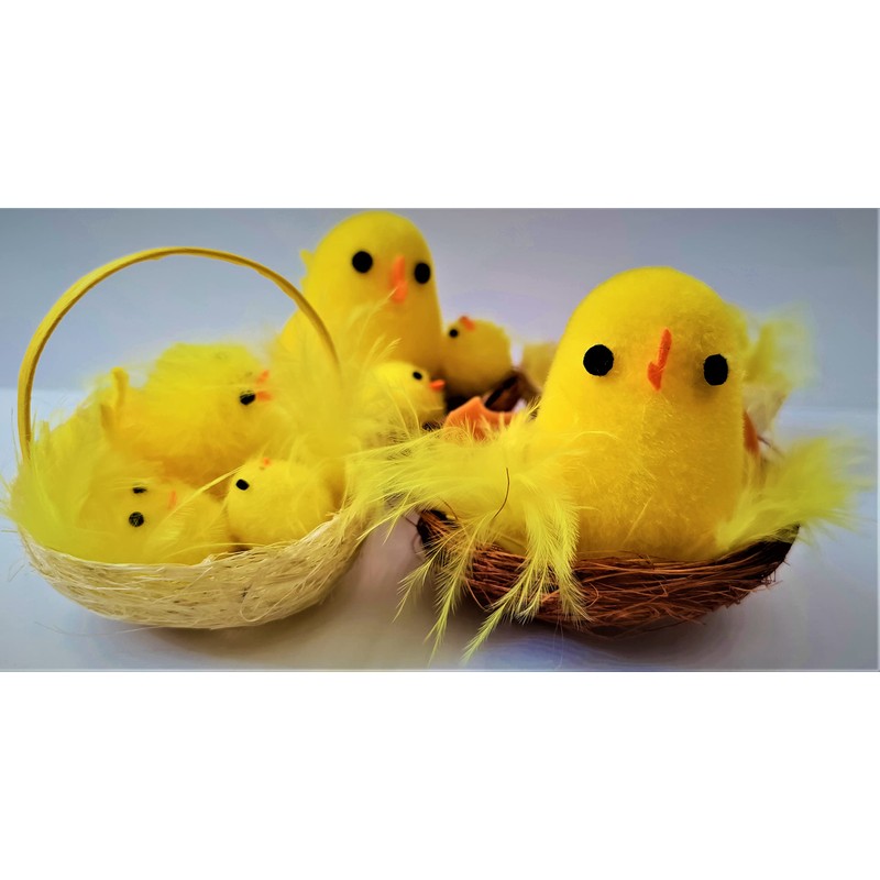 Shop4allsorts Set Of 2 Mini Easter Chicks In Nest Easter