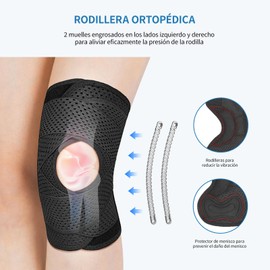 Rodillera Ortopedica, 2PCS Rodilleras Deportiva Transpirables, Menisquera para Rodilla para Dolor de Rodilla, para Deportes, Correr, Levantamiento de Pesas, Entrenamiento Mujeres y Hombres (L)