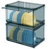 SCAVATA 2 Pack Large Hat Organizer Box, Stackable Clear Baseball