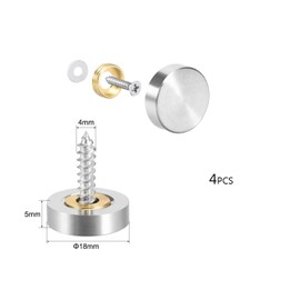 YXQ Mirror Screws Decorative Caps Cover Nails Brushed Stainless Steel 18mm 4Pcs