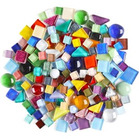 500g Irregular Crystal Mosaic Tiles, Small Particle Paint, Stickers, Crystal Glass Tiles, Crystal Crafts for DIY Handmade Decorative Materials (Mixed Color Series)