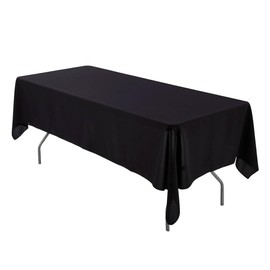 Leading Linens 10 Pack 54 x 120 Inch Rectangle Black Polyester Tablecloth, Table Cover, Stain and Wrinkle Resistant, Washable for Dining Table, Wedding Reception, Banquet, Party