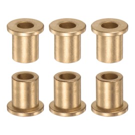 sourcing map 6pcs Flange Bearing Sleeve 10mm Bore 16mm OD 20mm Length 3mm Flange Thickness Bronze Bushing Self Lubricating Bushings Sleeve for Industrial Equipment