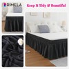 RIMELA Black Bed Skirt King Size 15 Inch Drop, Elastic