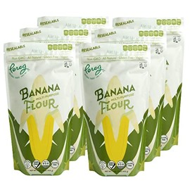 Pereg Banana Flour (16 Oz x 6 Pack) - Naturally Gluten Free, Multi-Purpose Flour Alternative - 100% Banana - Perfect for Baking Cookies, Cakes - Non-GMO