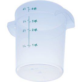 Carlisle FoodService Products Storplus Round Food Storage Container with Stackable Design for Catering, Buffets, Restaurants, Polypropylene (Pp), 4 Quart, Clear