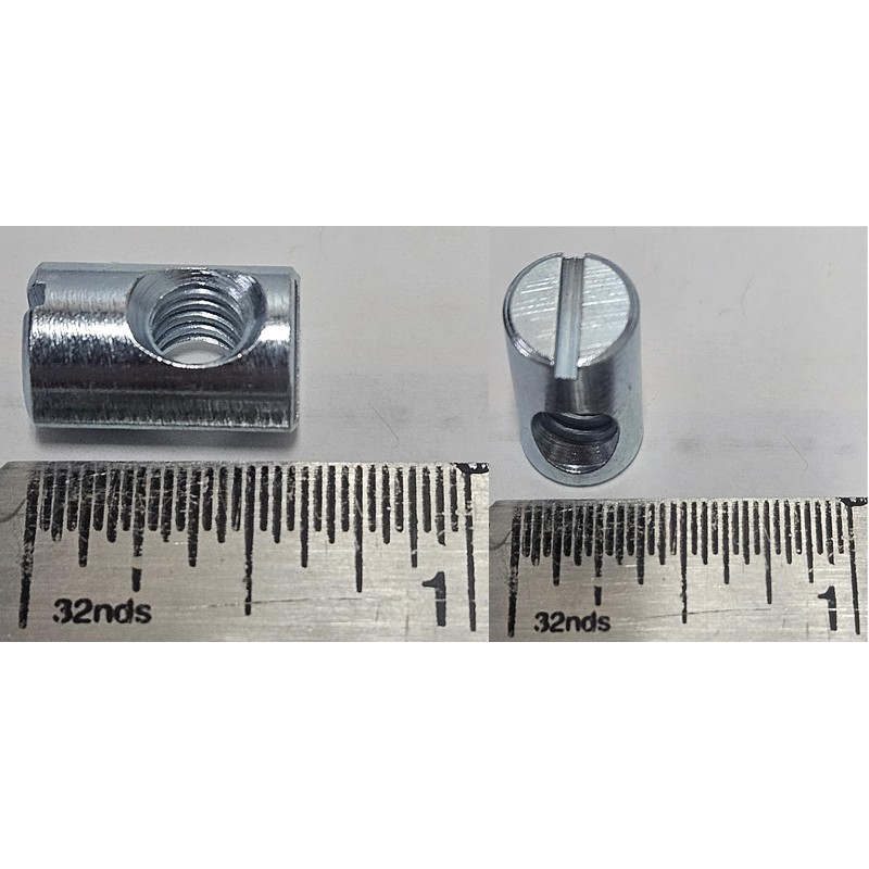(12) Cross Dowels/Barrel Nuts - 1/4-20 16mm X 10mm Zinc-Plated
