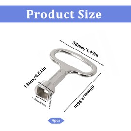QEDBOJE 2 Pieces Square Key Square Key Faucet Bleed Key Heater Key Heater Bleed Key for Gas Water Meter Box (8mm) (Silver)