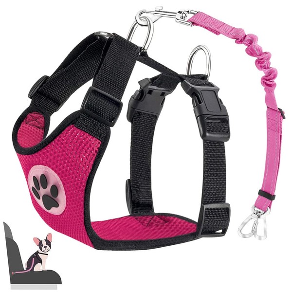 Nasjac Dog Car Harness with Seat Belts, Safety Adjustable Dog