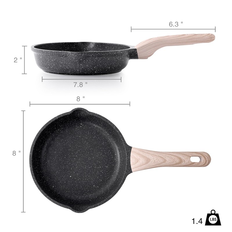 Kordisen Nonstick Frying Pan Skillet, 8 Inch Small Egg Omelet