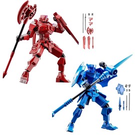 YNTOXIN 2PCS DIY 3D Printed T13 Action Figures Set Lucky 13 Action Figure Multi-Jointed Movable Mech Doll Robot(Red-blue)