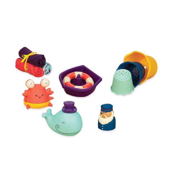 B. toys- B. baby– Baby Bath Toys –Baby Toddler Bath Tub Starter Kit (11-Pcs) For Kids- Wee B. Splashy- 0 months +