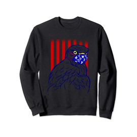 patriotic bald eagle face mask american flag Sweatshirt
