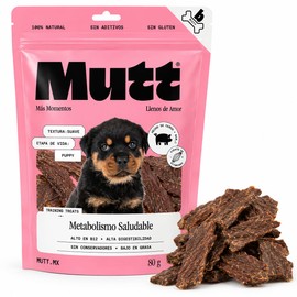 MUTT Premios de Entrenamiento para Cachorro, Pulmón de Cerdo, 100% Natural, Sin Gluten, Alto en B12, 80 g