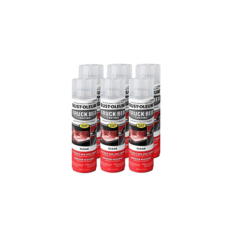 Rust-Oleum 352594-6PK Automotive Truck Bed Coating Spray, 15 oz, Clear,