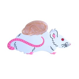 Novelty Winged Mouse Hair Clip,Cute Acetate Claw Clips,Big Hair Clips for Women,White