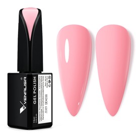 VENALISA 15ml Pink Gel Nail Polish, Light Pink Gel Polish Baby Nude Pink Color Soak Off UV LED Nail Gel Polish Nail Art Starter Manicure Salon DIY at Home, 0.53 OZ