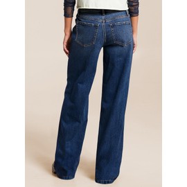 Sidefeel Jeans for Women High Waisted Stretchy Wide Leg Jeans Trendy Loose Fit Straight Leg Denim Pants Bluing Size 6