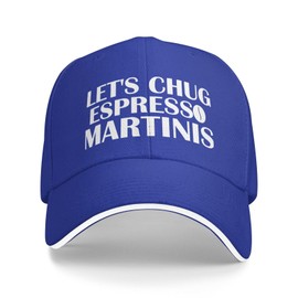 Ositerpz Let's Chug Espresso Martinis Hat Women Baseball Hat Adjustable Hat Blue