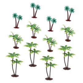 TEHAUX 12pcs Miniature Coconut Tree Models for Microlandscapes Realistic Palm Tree Decor for Indoor Outdoor Use Durable No Maintenance Required