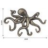 BIMUYI Cast Iron Octopus Hook, Decorative Key Holder, Antique Coat