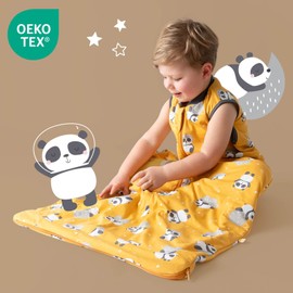 schlummersack Baby Sleeping Bag Summer 80 cm Thin Panda Baby Sleeping Bag Summer 1.0 Tog 1 Tog Baby Sleeping Bag Summer Sleeping Bag Cotton Spring