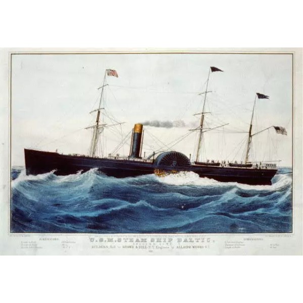 HISTORIX 8" x 10" 1852 Photo U.S.M. steam ship Baltic.