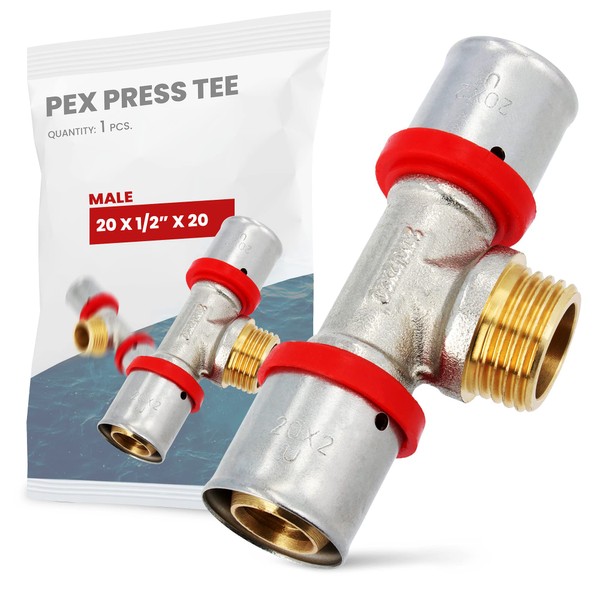 T-Piece PEX Press Fitting 20 x 1/2 Inch x 20