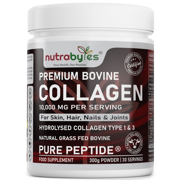 Nutrabytes Hydrolysed Collagen Supplement Powder 10,000mg - Pure Peptides (30-Day